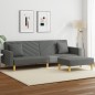 vidaXL Schlafsofa 2-Sitzer mit Kissen und Fußhocker Dunkelgrau Stoff vidaXL Schlafsofa 2-Sitzer mit Kissen und Fußhocker Dunkelgrau Stoff