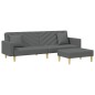 vidaXL Schlafsofa 2-Sitzer mit Kissen und Fußhocker Dunkelgrau Stoff vidaXL Schlafsofa 2-Sitzer mit Kissen und Fußhocker Dunkelgrau Stoff