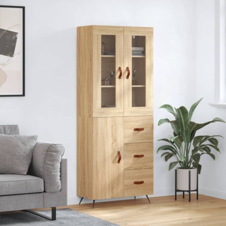 Highboard Sonoma-Eiche 69,5x34x180 cm Holzwerkstoff