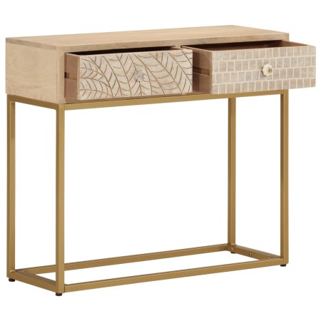 vidaXL Konsolentisch 90x30x76 cm Massivholz Mango und Eisen