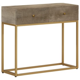 vidaXL Konsolentisch 90x30x76 cm Massivholz Mango und Eisen