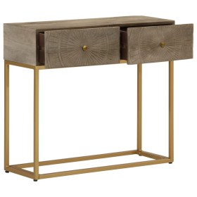 vidaXL Konsolentisch 90x30x76 cm Massivholz Mango und Eisen
