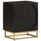 vidaXL Nachttisch Schwarz 40x30x50 cm Massivholz Mango und Eisen vidaXL Nachttisch Schwarz 40x30x50 cm Massivholz Mango und Eisen