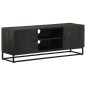 vidaXL TV-Schrank Schwarz 110x30x40 cm Massivholz Mango und Eisen vidaXL TV-Schrank Schwarz 110x30x40 cm Massivholz Mango und Eisen