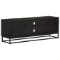 vidaXL TV-Schrank Schwarz 110x30x40 cm Massivholz Mango und Eisen vidaXL TV-Schrank Schwarz 110x30x40 cm Massivholz Mango und Eisen