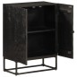 vidaXL Sideboard Schwarz 55x30x76 cm Massivholz Mango und Eisen vidaXL Sideboard Schwarz 55x30x76 cm Massivholz Mango und Eisen