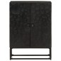 vidaXL Sideboard Schwarz 55x30x76 cm Massivholz Mango und Eisen vidaXL Sideboard Schwarz 55x30x76 cm Massivholz Mango und Eisen