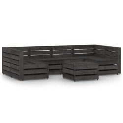 7-tlg. Garten-Lounge-Set Grau Imprägniertes Kiefernholz