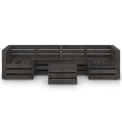 7-tlg. Garten-Lounge-Set Grau Imprägniertes Kiefernholz