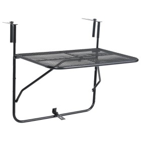 vidaXL Balkontisch Schwarz 60x40 cm Stahl  
