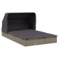 vidaXL 2-Personen-Sonnenliege mit Dach Grau 213x118x97 Poly Rattan vidaXL 2-Personen-Sonnenliege mit Dach Grau 213x118x97 Poly Rattan
