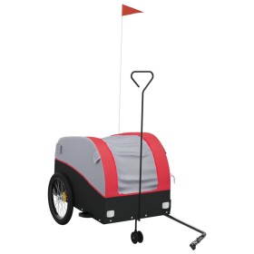vidaXL Fahrradanhänger Schwarz und Rot 45 kg Eisen
