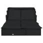 vidaXL 2-Personen-Sonnenliege mit Dach Schwarz 213x118x97 Poly Rattan vidaXL 2-Personen-Sonnenliege mit Dach Schwarz 213x118x97 Poly Rattan