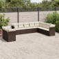 vidaXL 10-tlg. Garten-Sofagarnitur mit Kissen Braun Poly Rattan vidaXL 10-tlg. Garten-Sofagarnitur mit Kissen Braun Poly Rattan