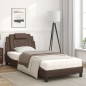 vidaXL Bett mit Matratze Braun 90x200 cm Kunstleder vidaXL Bett mit Matratze Braun 90x200 cm Kunstleder