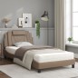 vidaXL Bett mit Matratze Cappuccino-Braun 100x200 cm Kunstleder vidaXL Bett mit Matratze Cappuccino-Braun 100x200 cm Kunstleder
