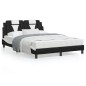 vidaXL Bett mit Matratze Schwarz und Weiß 120x200 cm Kunstleder vidaXL Bett mit Matratze Schwarz und Weiß 120x200 cm Kunstleder