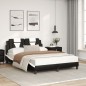 vidaXL Bett mit Matratze Schwarz und Weiß 120x200 cm Kunstleder vidaXL Bett mit Matratze Schwarz und Weiß 120x200 cm Kunstleder