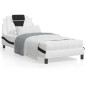 vidaXL Bett mit Matratze Weiß und Schwarz 80x200 cm Kunstleder vidaXL Bett mit Matratze Weiß und Schwarz 80x200 cm Kunstleder