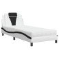 vidaXL Bett mit Matratze Weiß und Schwarz 80x200 cm Kunstleder vidaXL Bett mit Matratze Weiß und Schwarz 80x200 cm Kunstleder