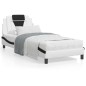 vidaXL Bett mit Matratze Weiß und Schwarz 90x200 cm Kunstleder vidaXL Bett mit Matratze Weiß und Schwarz 90x200 cm Kunstleder