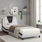 vidaXL Bett mit Matratze Weiß und Schwarz 90x200 cm Kunstleder vidaXL Bett mit Matratze Weiß und Schwarz 90x200 cm Kunstleder