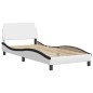 vidaXL Bett mit Matratze Weiß und Schwarz 90x200 cm Kunstleder vidaXL Bett mit Matratze Weiß und Schwarz 90x200 cm Kunstleder