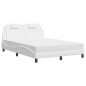 vidaXL Bett mit Matratze Weiß 120x200 cm Kunstleder vidaXL Bett mit Matratze Weiß 120x200 cm Kunstleder