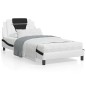 vidaXL Bett mit Matratze Weiß und Schwarz 100x200 cm Kunstleder vidaXL Bett mit Matratze Weiß und Schwarz 100x200 cm Kunstleder