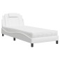 vidaXL Bett mit Matratze Weiß 90x200 cm Kunstleder vidaXL Bett mit Matratze Weiß 90x200 cm Kunstleder
