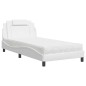 vidaXL Bett mit Matratze Weiß 100x200 cm Kunstleder vidaXL Bett mit Matratze Weiß 100x200 cm Kunstleder