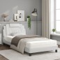 vidaXL Bett mit Matratze Weiß 100x200 cm Kunstleder vidaXL Bett mit Matratze Weiß 100x200 cm Kunstleder