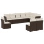 vidaXL 10-tlg. Garten-Sofagarnitur mit Kissen Braun Poly Rattan vidaXL 10-tlg. Garten-Sofagarnitur mit Kissen Braun Poly Rattan