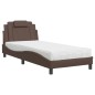 vidaXL Bett mit Matratze Braun 80x200 cm Kunstleder vidaXL Bett mit Matratze Braun 80x200 cm Kunstleder