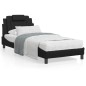 vidaXL Bett mit Matratze Schwarz 90x200 cm Kunstleder vidaXL Bett mit Matratze Schwarz 90x200 cm Kunstleder