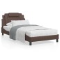 vidaXL Bett mit Matratze Braun 100x200 cm Kunstleder vidaXL Bett mit Matratze Braun 100x200 cm Kunstleder