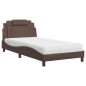 vidaXL Bett mit Matratze Braun 100x200 cm Kunstleder vidaXL Bett mit Matratze Braun 100x200 cm Kunstleder