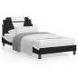 vidaXL Bett mit Matratze Schwarz und Weiß 100x200 cm Kunstleder vidaXL Bett mit Matratze Schwarz und Weiß 100x200 cm Kunstleder