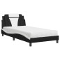 vidaXL Bett mit Matratze Schwarz und Weiß 100x200 cm Kunstleder vidaXL Bett mit Matratze Schwarz und Weiß 100x200 cm Kunstleder