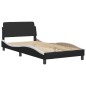 vidaXL Bett mit Matratze Schwarz und Weiß 100x200 cm Kunstleder vidaXL Bett mit Matratze Schwarz und Weiß 100x200 cm Kunstleder