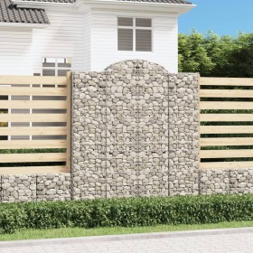 vidaXL Gabionen mit Hochbogen 12Stk. 200x50x220/240cm Verzinktes Eisen