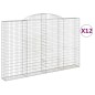 vidaXL Gabionen mit Hochbogen 12 Stk 300x30x180/200cm Verzinktes Eisen vidaXL Gabionen mit Hochbogen 12 Stk 300x30x180/200cm Verzinktes Eisen