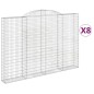 vidaXL Gabionen mit Hochbogen 8 Stk. 300x30x200/220cm Verzinktes Eisen vidaXL Gabionen mit Hochbogen 8 Stk. 300x30x200/220cm Verzinktes Eisen