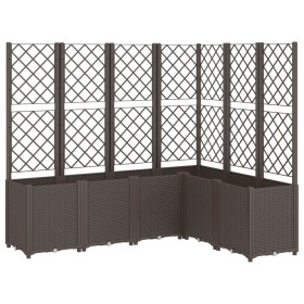 vidaXL Pflanzkübel mit Rankgitter Braun 160x120x140 cm PP