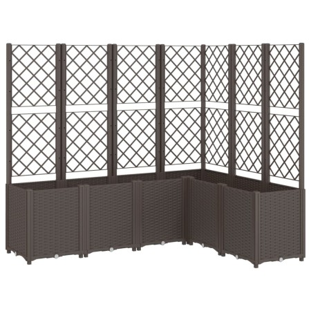 vidaXL Pflanzkübel mit Rankgitter Braun 160x120x140 cm PP