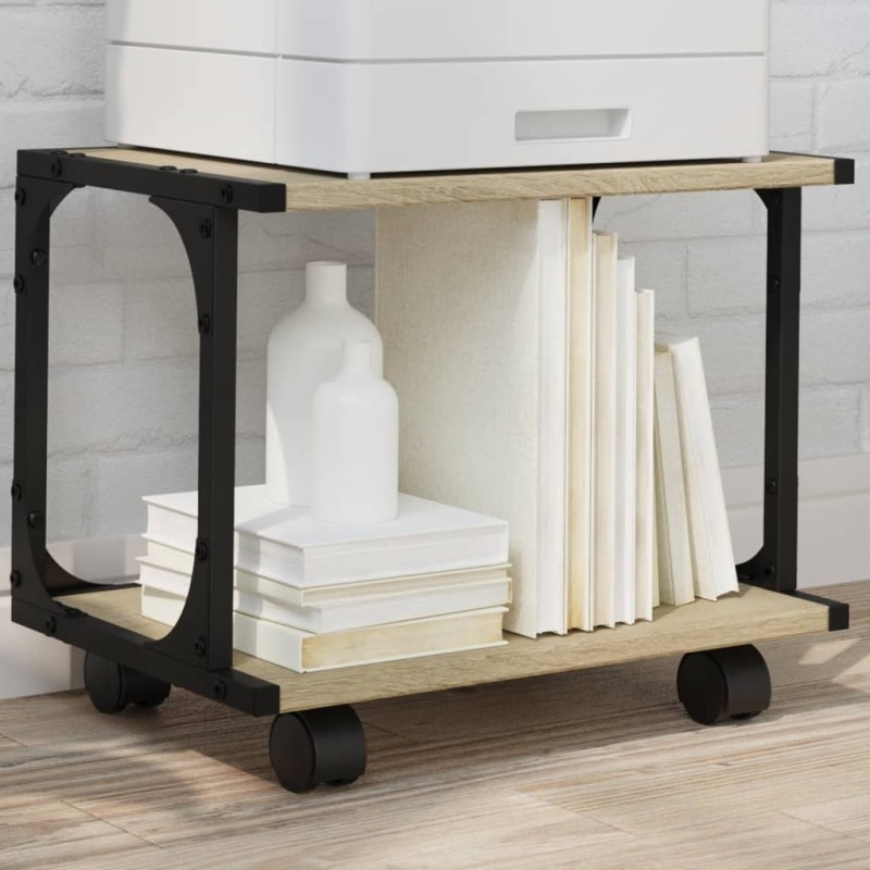 vidaXL Druckerständer 2 Ablagen Sonoma-Eiche 41x28x33,5 cm vidaXL Druckerständer 2 Ablagen Sonoma-Eiche 41x28x33,5 cm