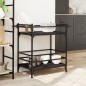 vidaXL Küchenwagen Schwarz 82x40x78,5 cm Holzwerkstoff vidaXL Küchenwagen Schwarz 82x40x78,5 cm Holzwerkstoff