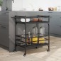 vidaXL Küchenwagen Schwarz 82x40x78,5 cm Holzwerkstoff vidaXL Küchenwagen Schwarz 82x40x78,5 cm Holzwerkstoff