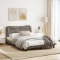 vidaXL Bettgestell mit Kopfteil Taupe 140x190 cm Stoff vidaXL Bettgestell mit Kopfteil Taupe 140x190 cm Stoff