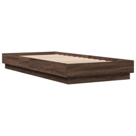 vidaXL Bettgestell Braun Eichen-Optik 90x200 cm Holzwerkstoff